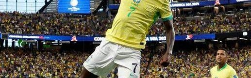 开云-维尼修斯梅开 萨维奥处子球 巴西4比1大胜巴拉圭